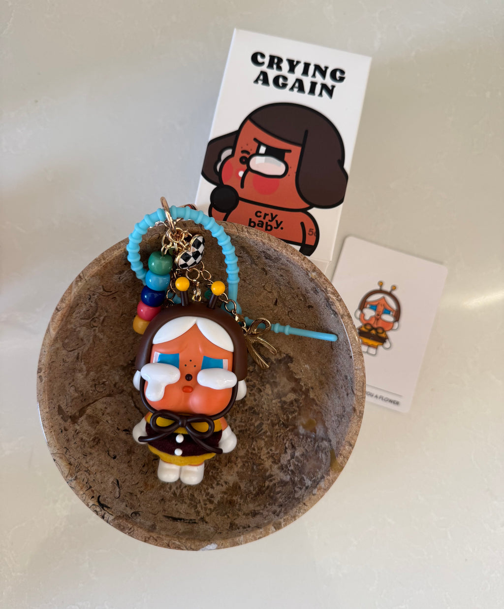 Crying Again Bee Keychain