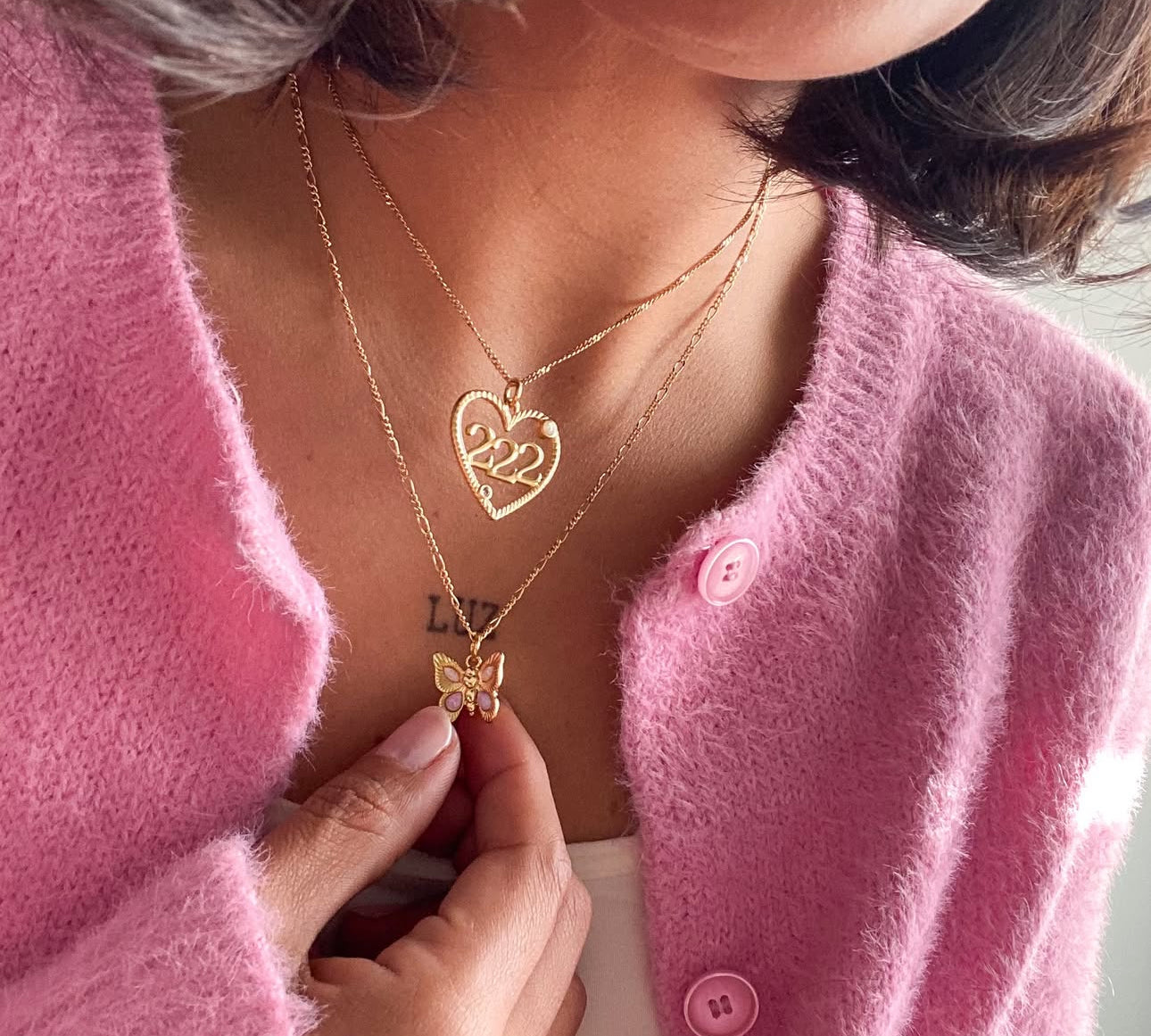 Number Gold Charm Necklace