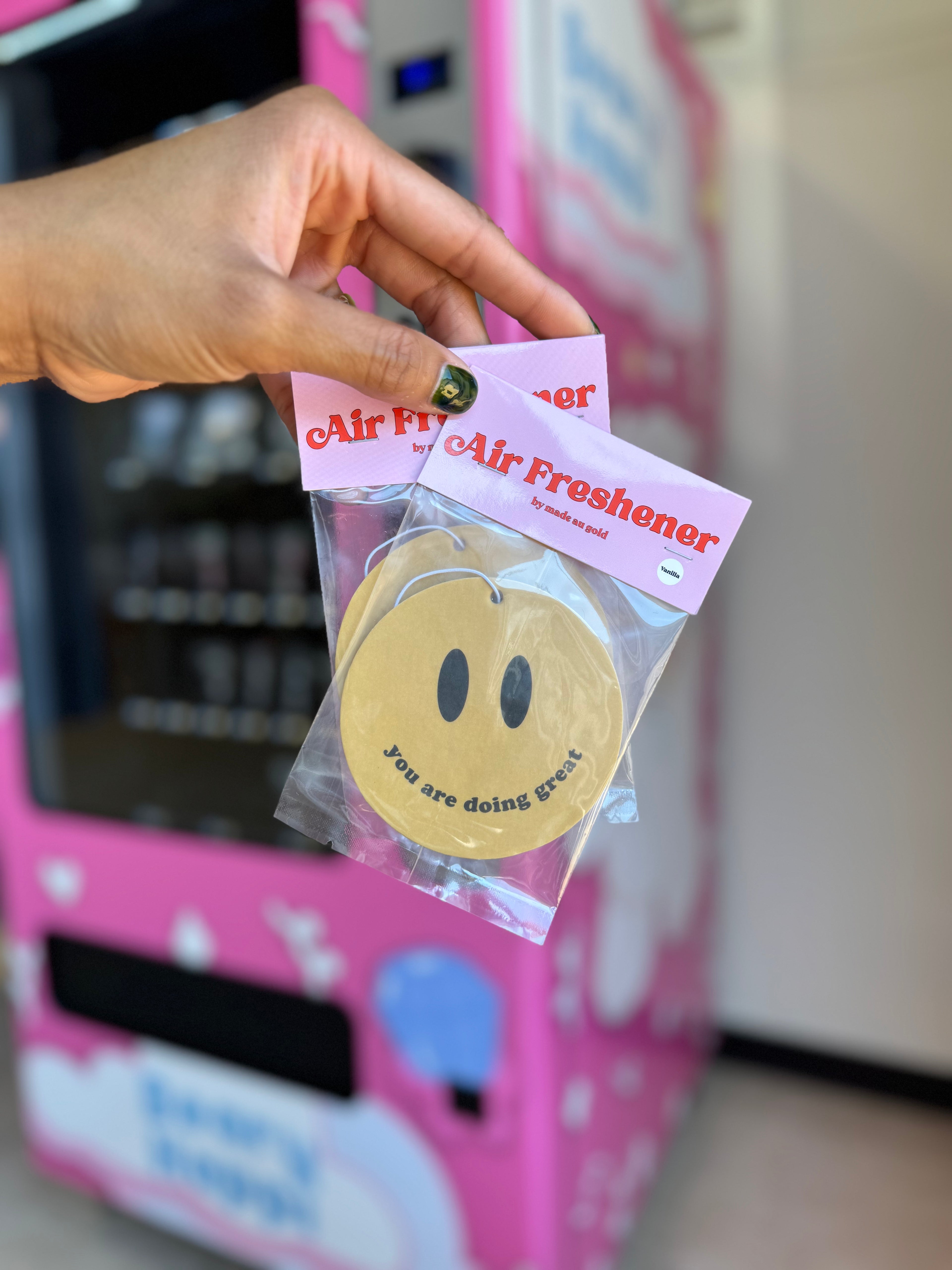 Smiley Face Car Air Freshener – Vanilla Scent
